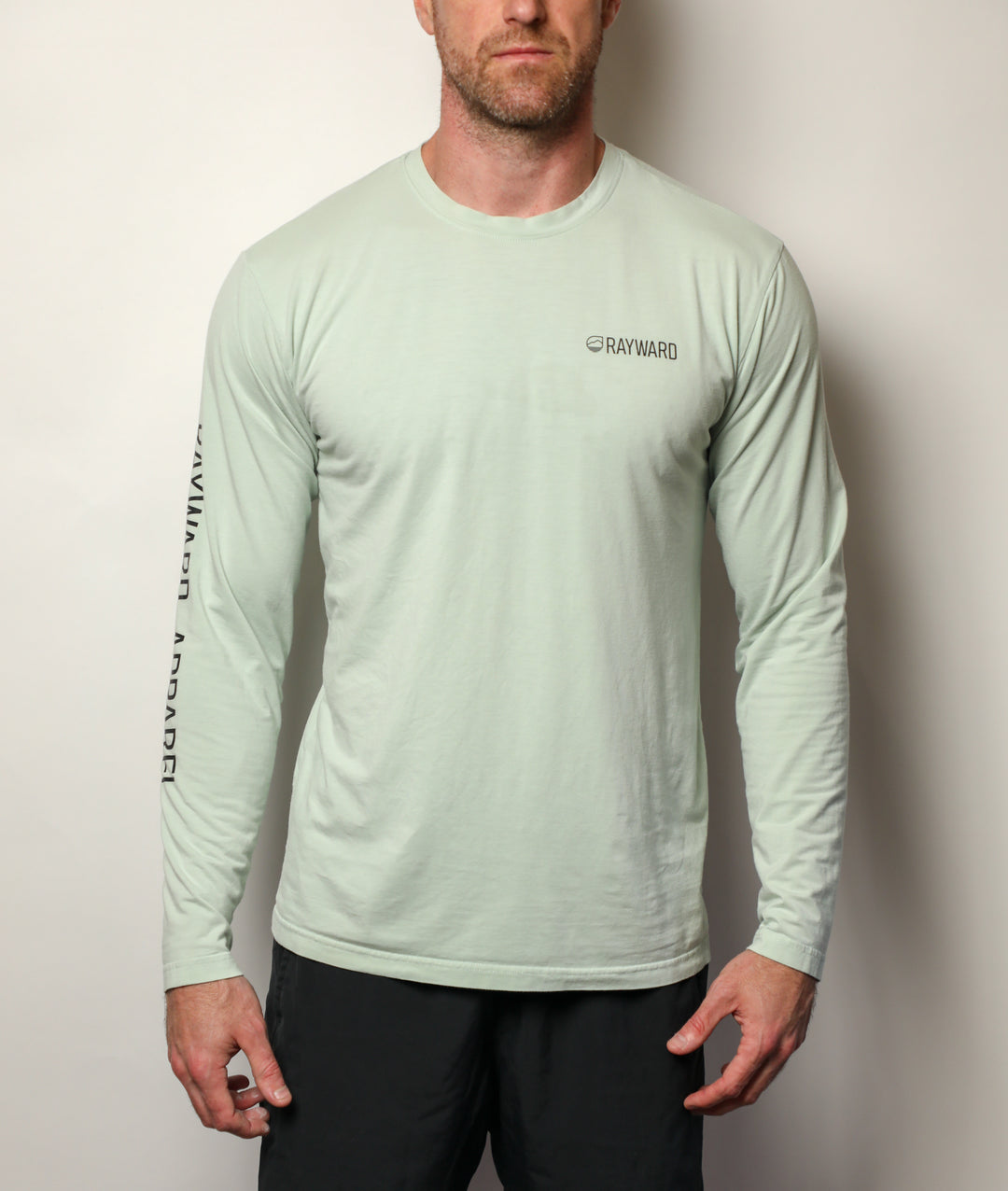 Men's Bamboo Long Sleeve Sun Shirt UPF 45, Crescent City XL / Cool Mint
